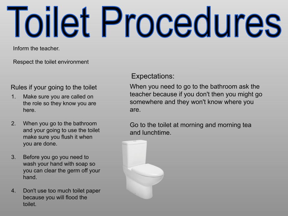 Toilet Procedures – David @ Panmure Bridge School